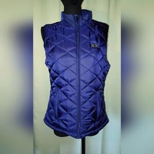 A Tameya Dark Purple Quilted Puffy Vest